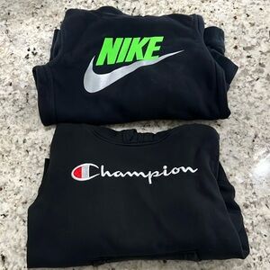 Nike and champion boys hoodies size 7